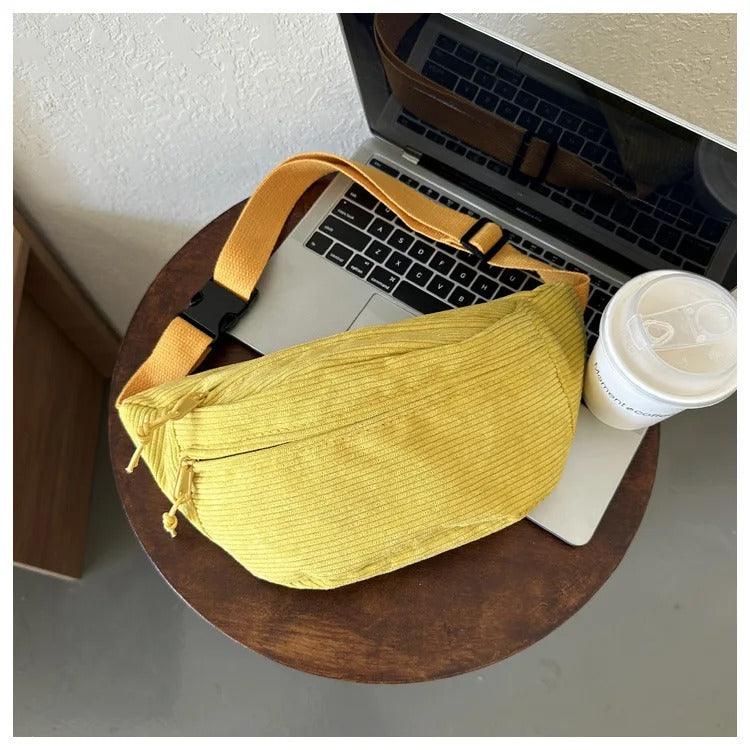 Corduroy waist belt bag