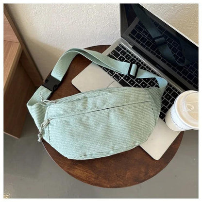 Corduroy waist belt bag