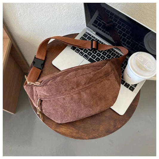 Corduroy waist belt bag