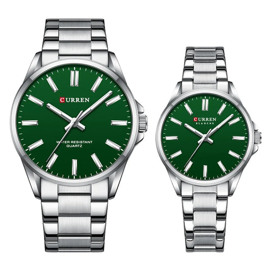 Couple's two tone metallic watches