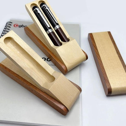 Display wooden pen case