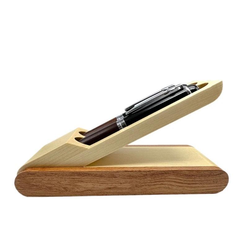 Display wooden pen case