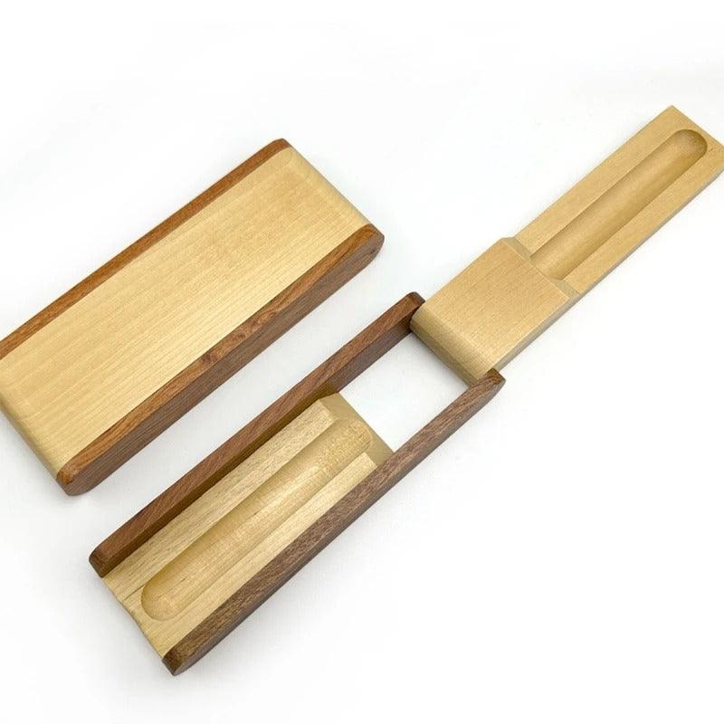 Display wooden pen case