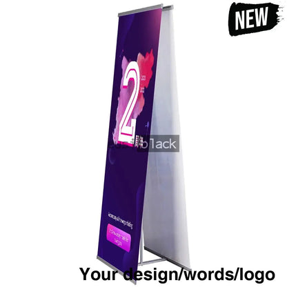 Double sided L-banner stand