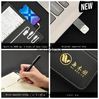 Executive inbuilt power bank notebook