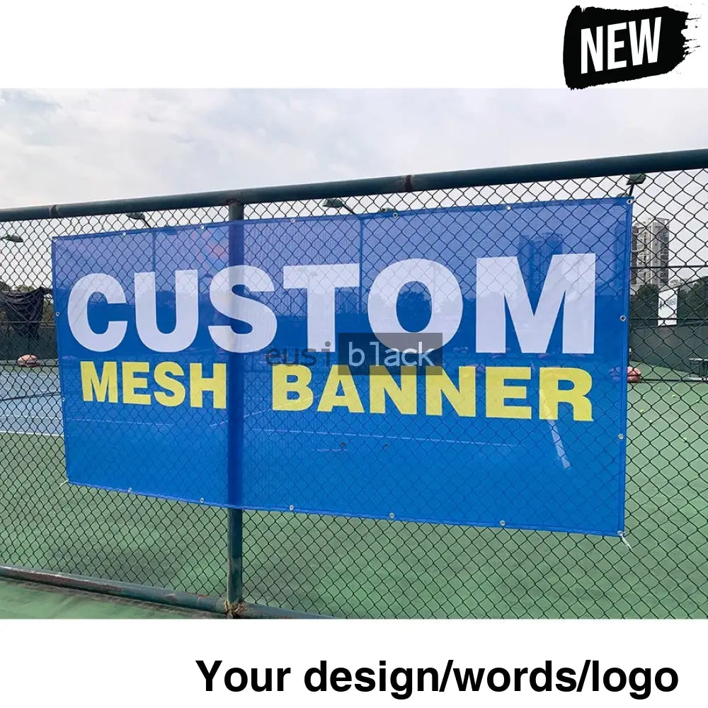 Eyelet cut mesh fence banner