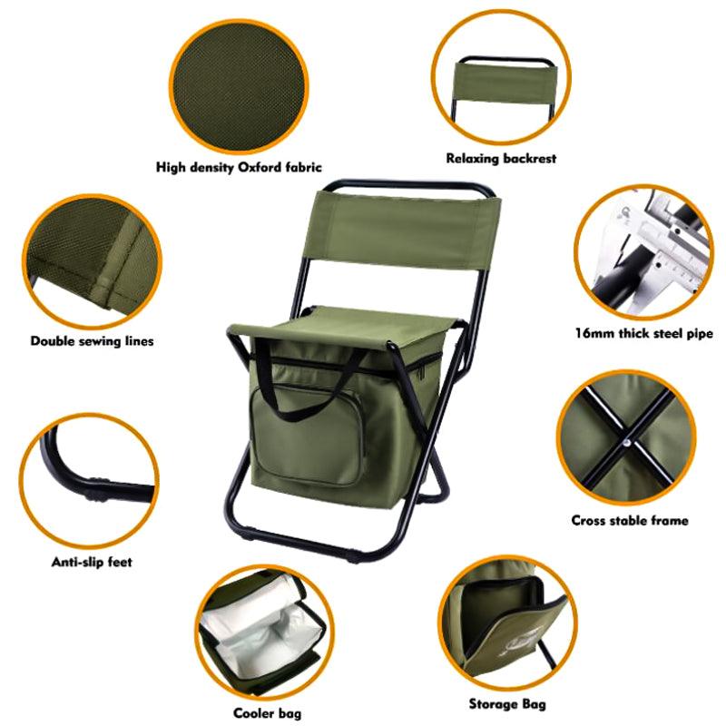 Camping chair with cooler compartment