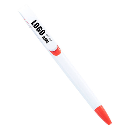 Flat plastic click pen