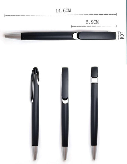 Flat plastic click pen