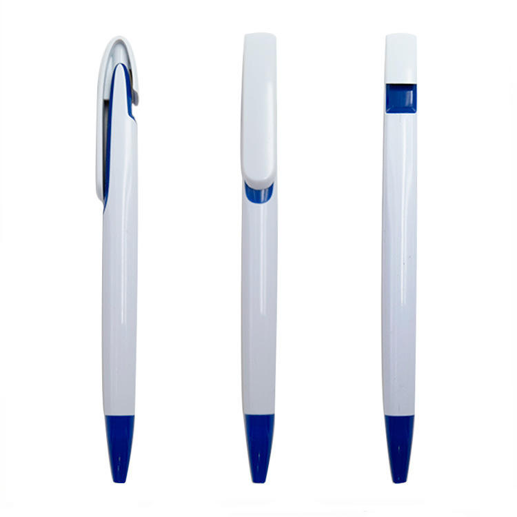 Flat plastic click pen