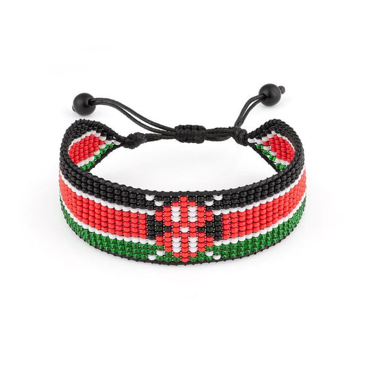 Adjustable Kenyan beaded wristband