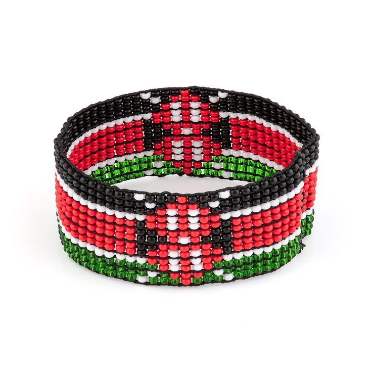 Elastic Kenyan beaded wrist band