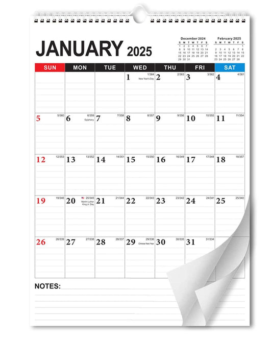 Hanging notes calendar