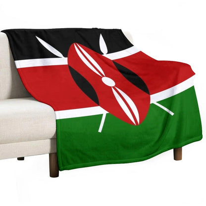 Kenyan flag throw blanket