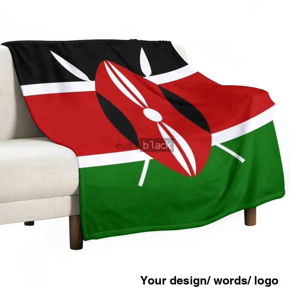 Kenyan Flag Throw Blanket