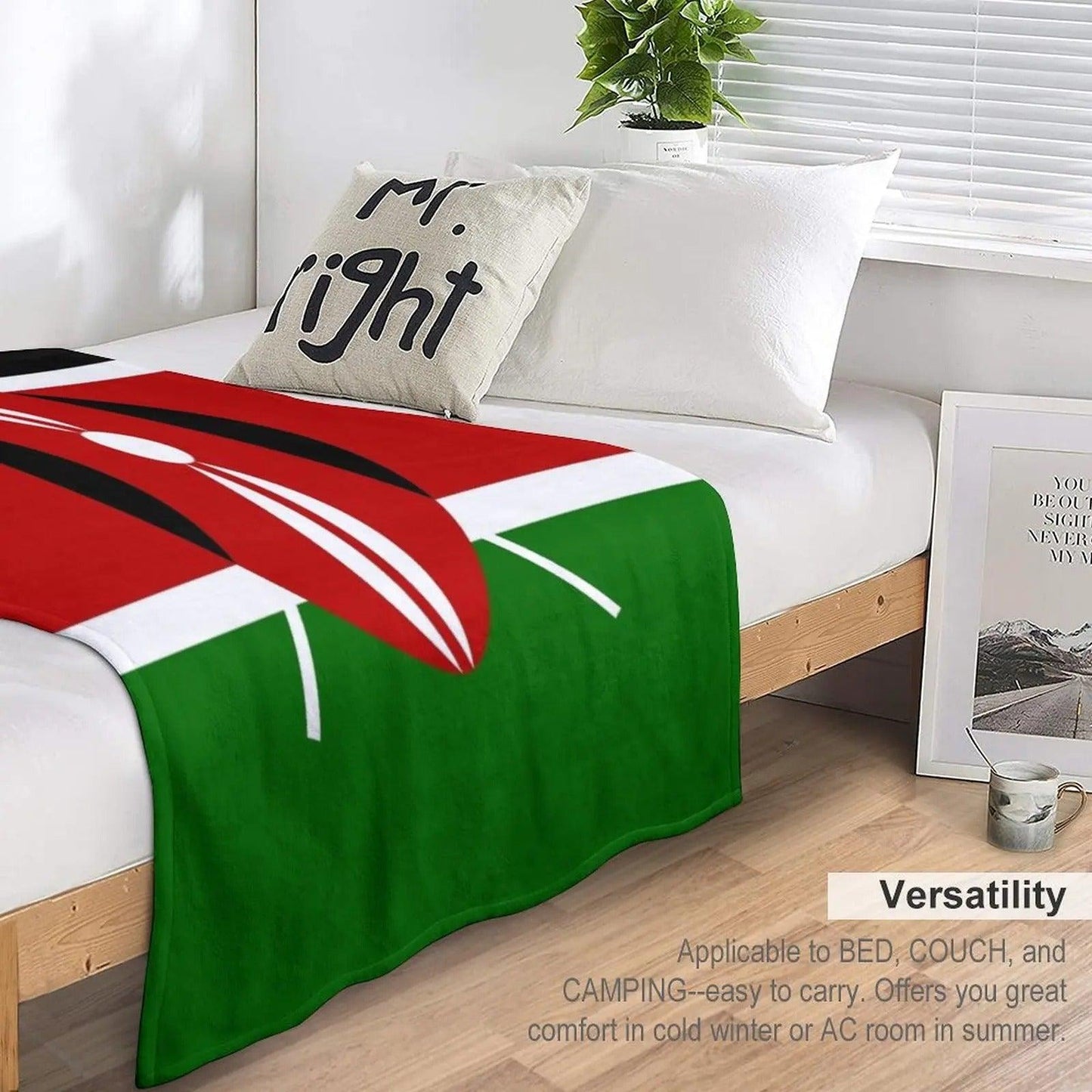 Kenyan flag throw blanket