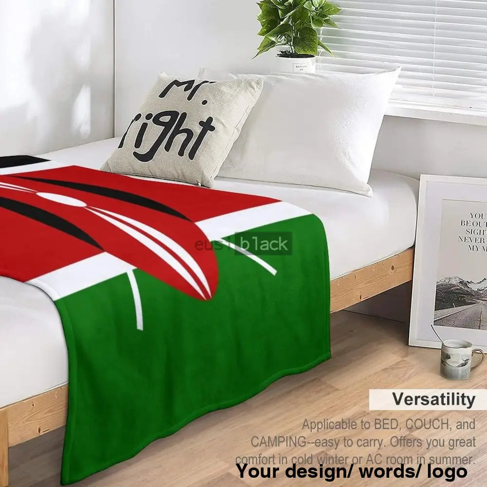 Kenyan Flag Throw Blanket