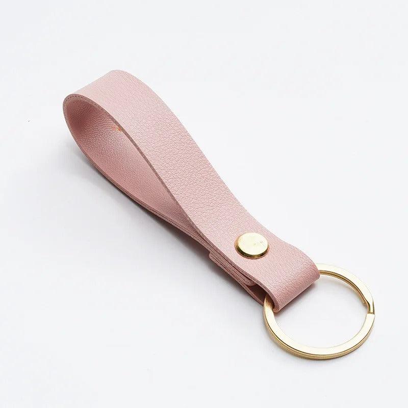 Leather strip key chain