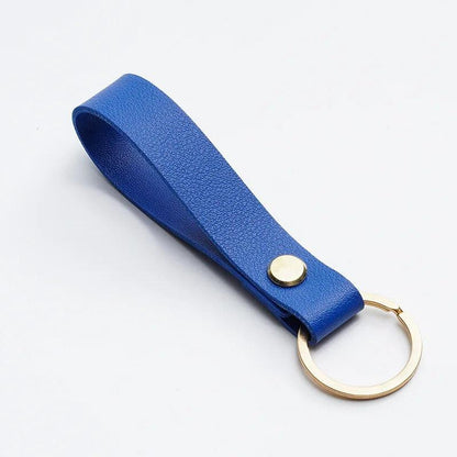 Leather strip key chain