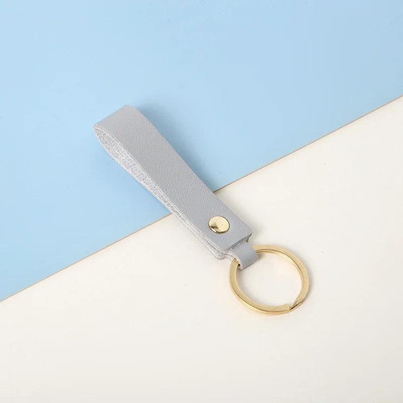 Leather strip key chain