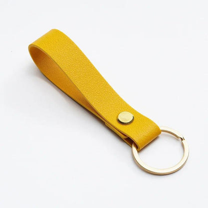 Leather strip key chain