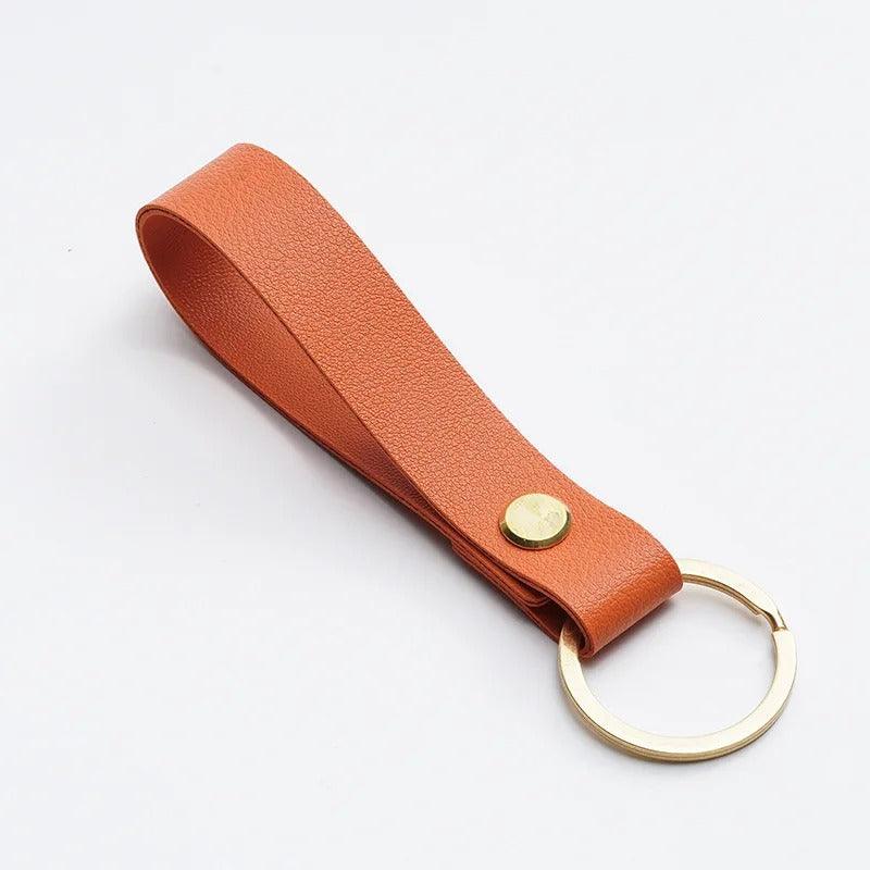 Leather strip key chain