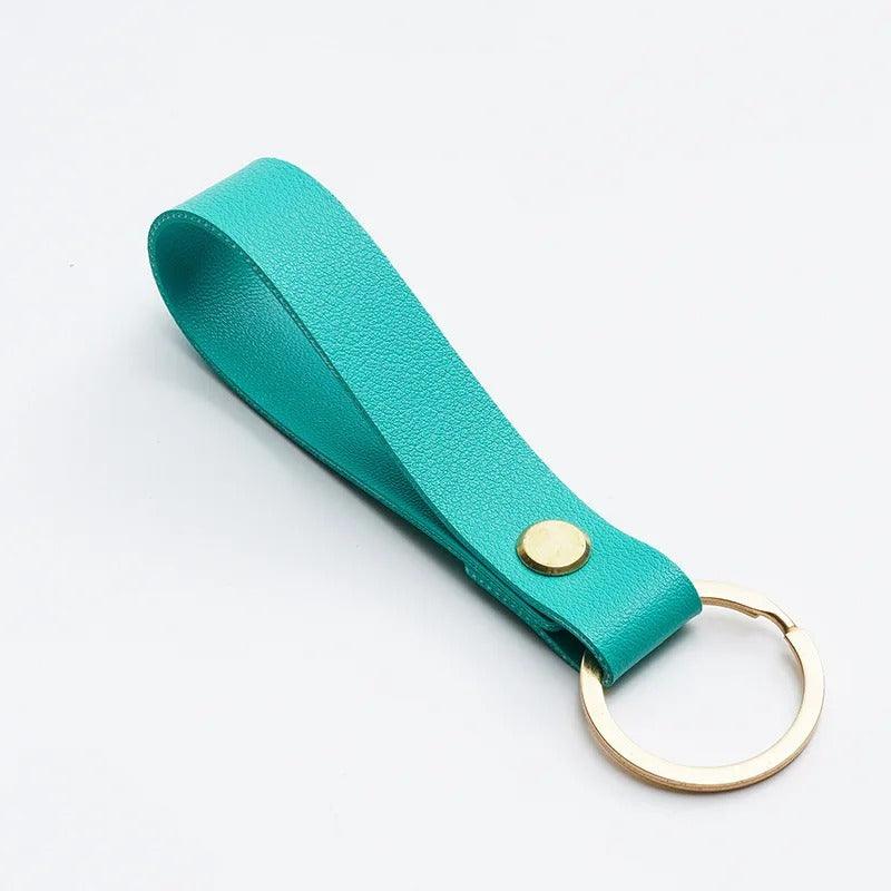 Leather strip key chain