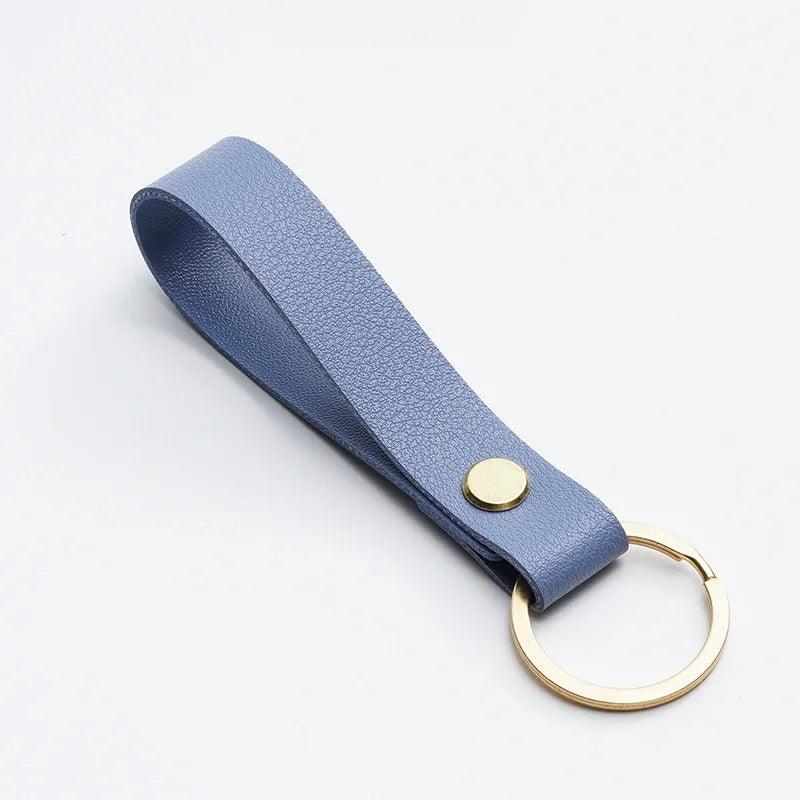 Leather strip key chain