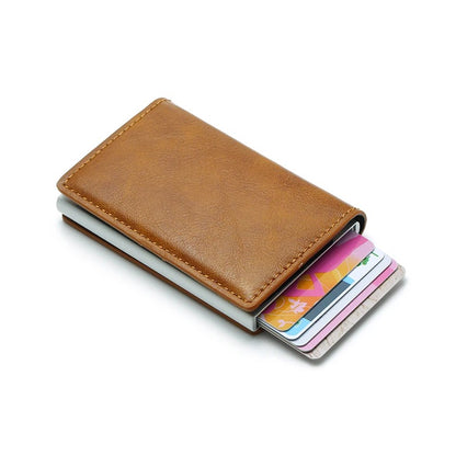 Leather pop-up card holder