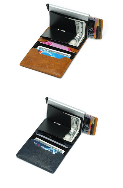 Leather pop-up card holder