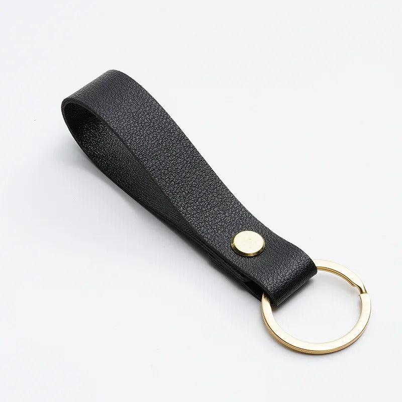 Leather strip key chain