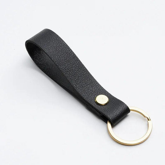 Leather strip key chain