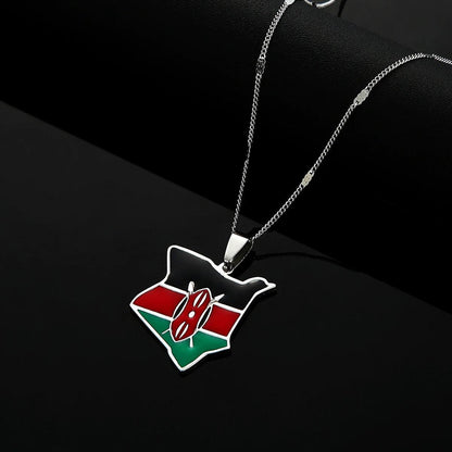 Map of Kenya necklace