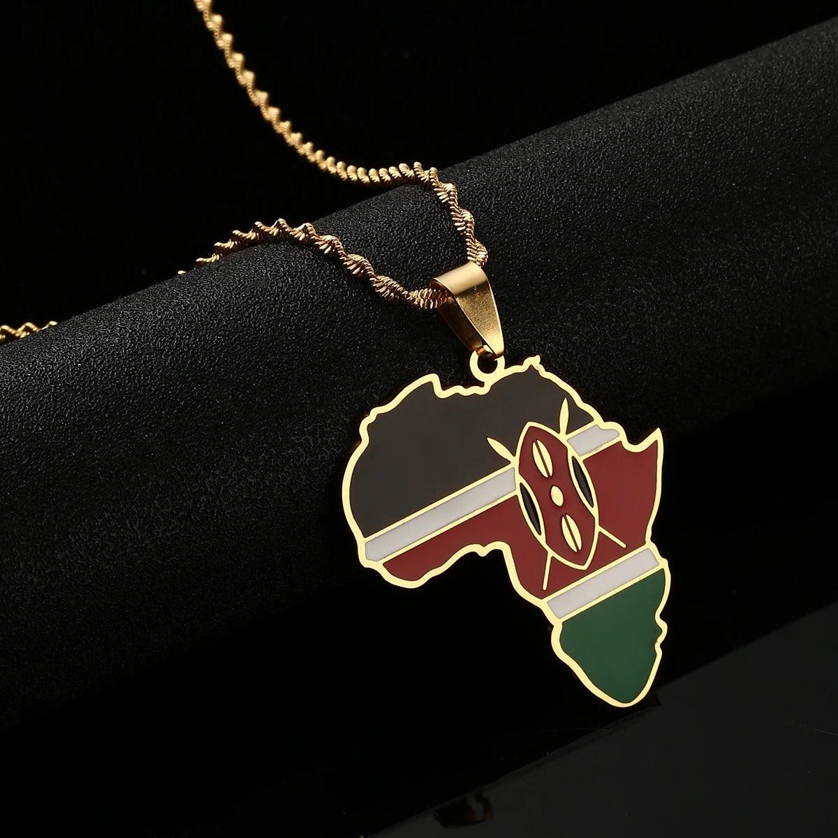 Map of Africa necklace