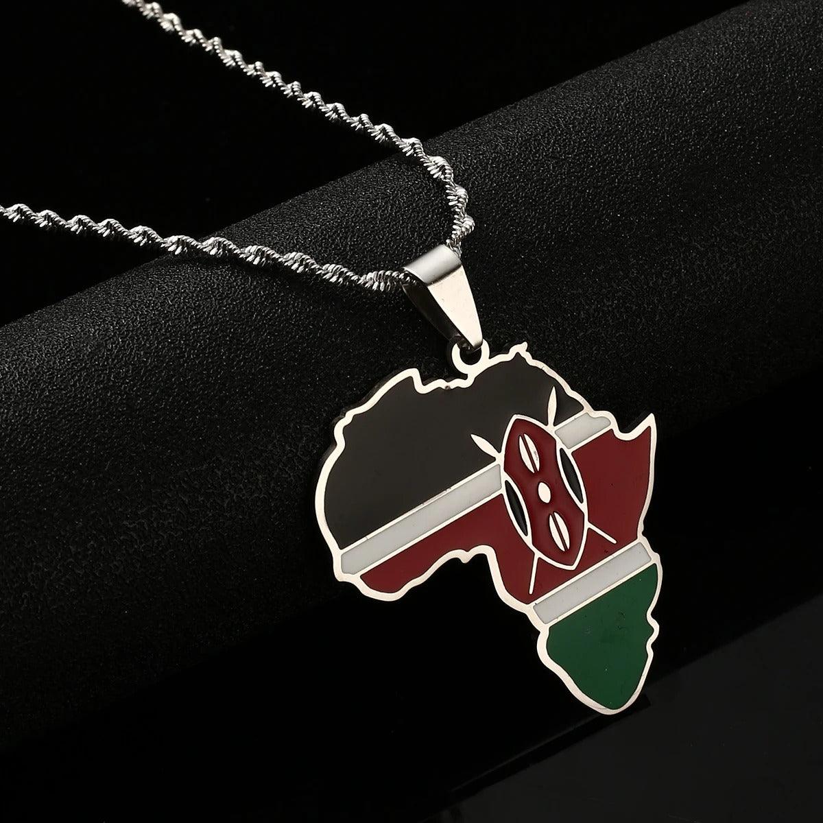 Map of Africa necklace