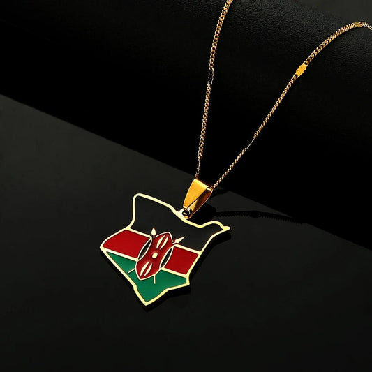 Map of Kenya necklace