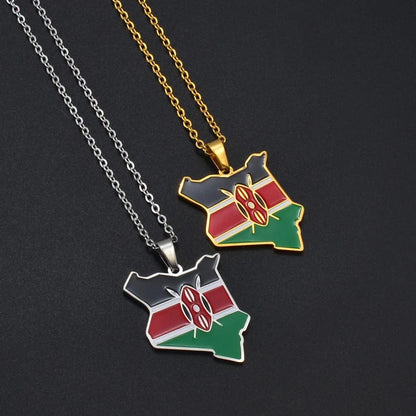 Map of Kenya necklace