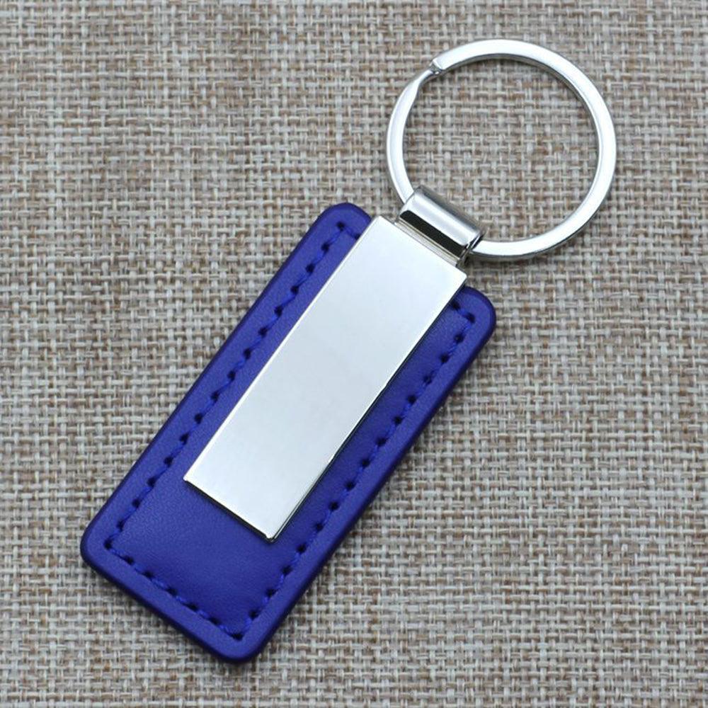 Metal clipped leather key chain