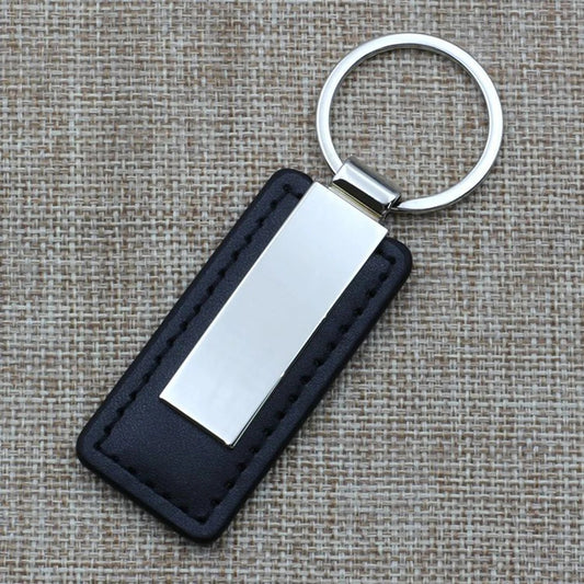 Metal clipped leather key chain