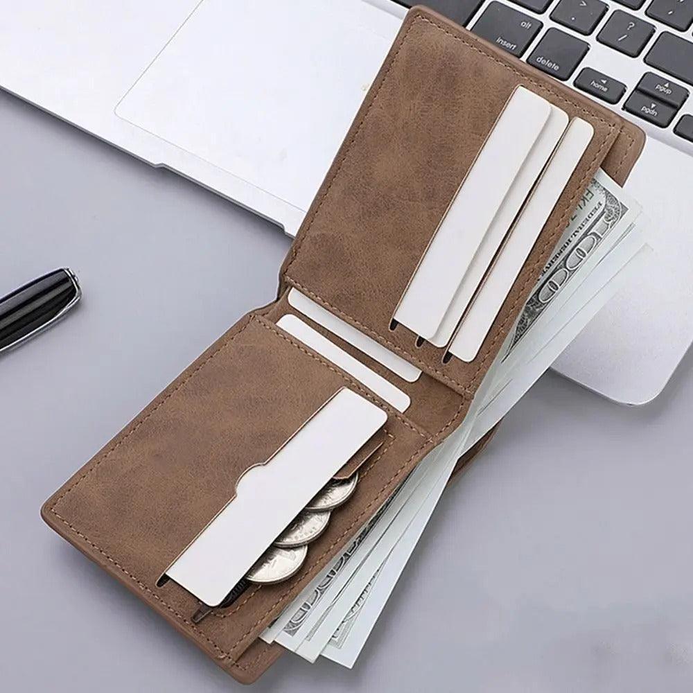 Compact leather wallet