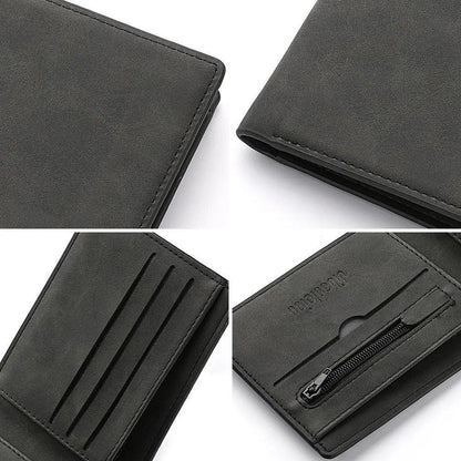 Compact leather wallet