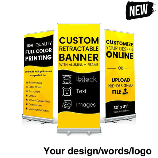 Narrow base roll up banner