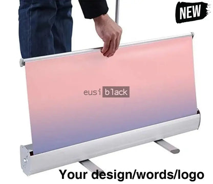 Narrow base roll up banner