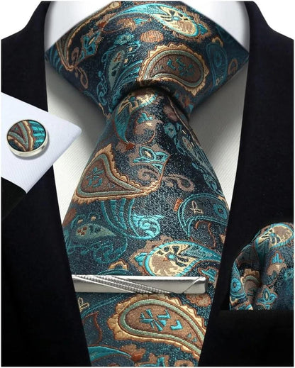 Paisley floral neck tie set