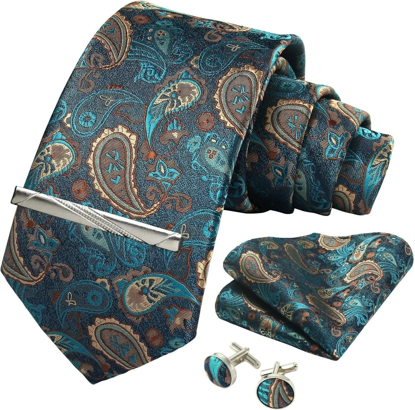 Paisley floral neck tie set