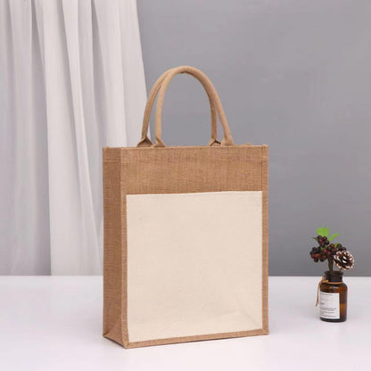 Double layered tote jute bag