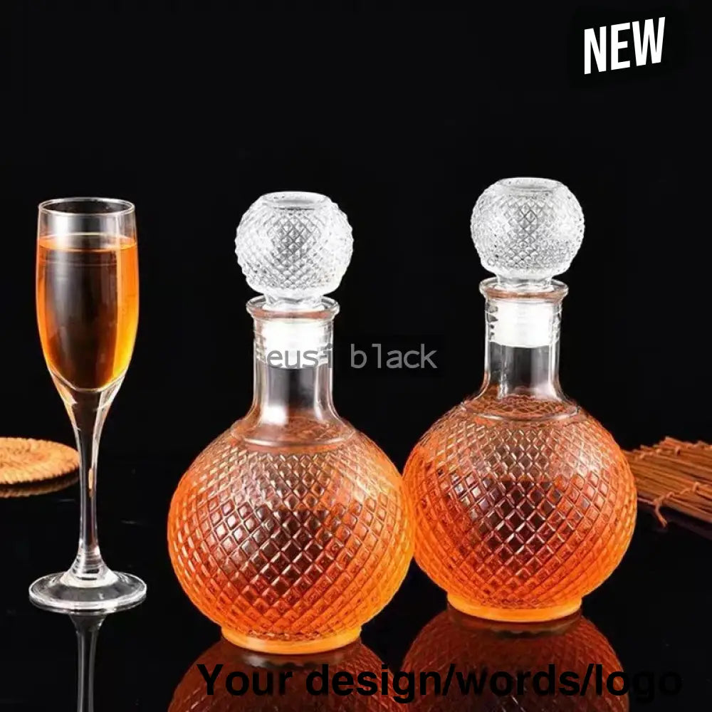 Patterned Round Decanter