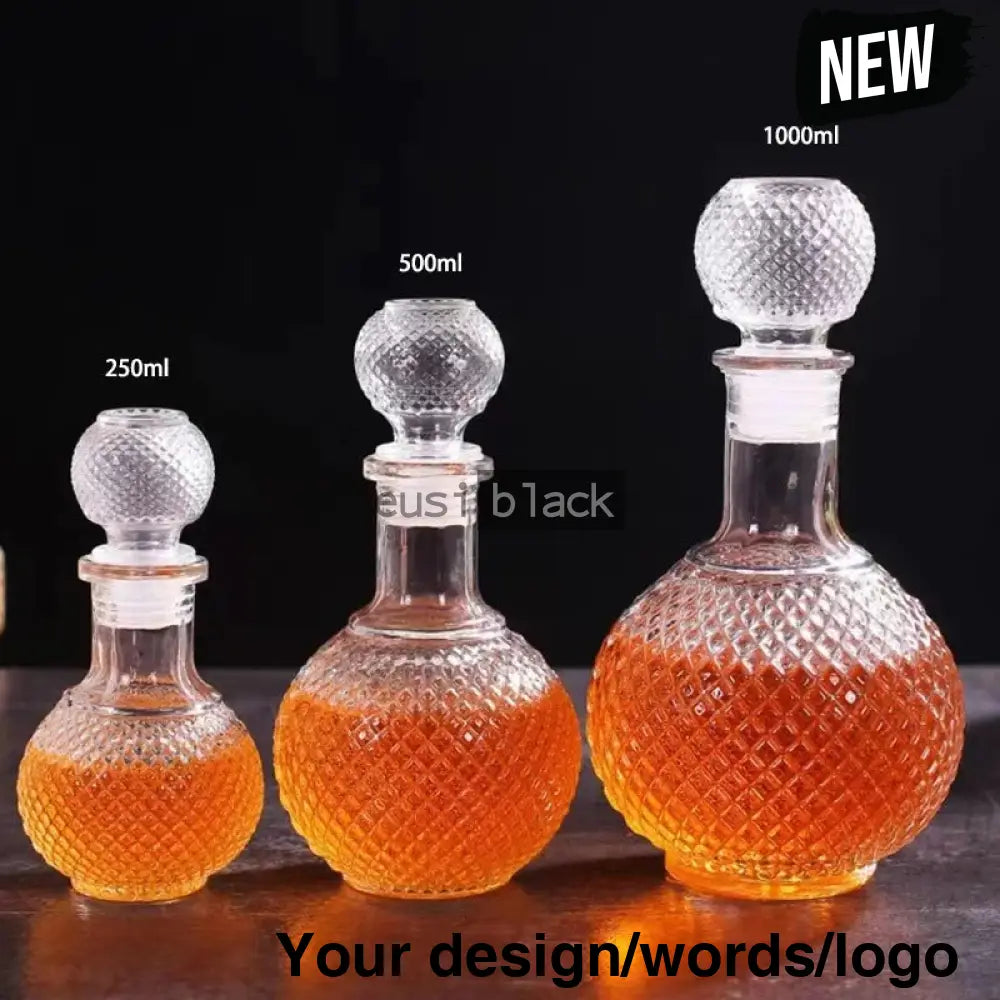 Patterned Round Decanter