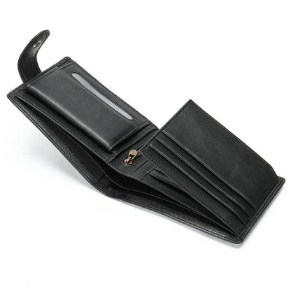 Pin lock leather wallet