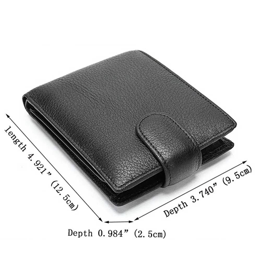 Pin lock leather wallet